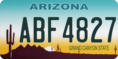 AZ license plate ABF4827