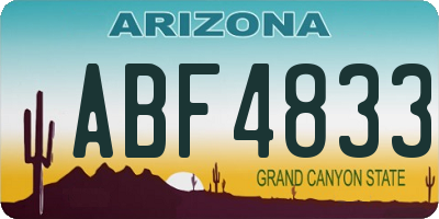 AZ license plate ABF4833