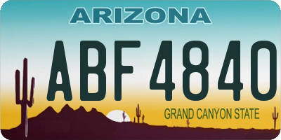 AZ license plate ABF4840