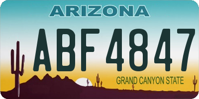 AZ license plate ABF4847