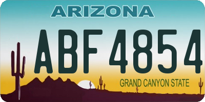 AZ license plate ABF4854