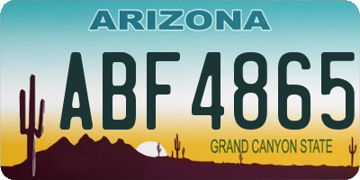 AZ license plate ABF4865