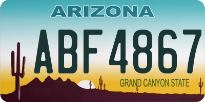 AZ license plate ABF4867