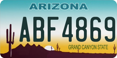 AZ license plate ABF4869