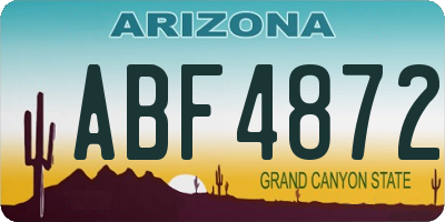 AZ license plate ABF4872