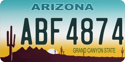 AZ license plate ABF4874