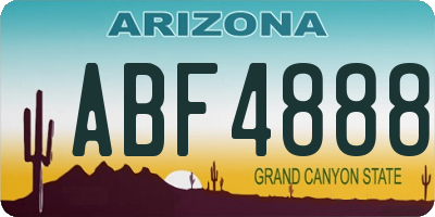 AZ license plate ABF4888