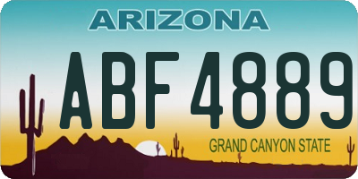 AZ license plate ABF4889