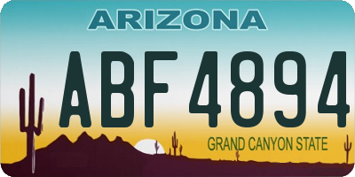 AZ license plate ABF4894