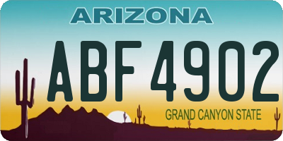 AZ license plate ABF4902