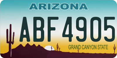 AZ license plate ABF4905