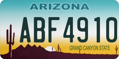 AZ license plate ABF4910