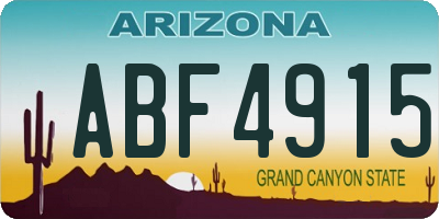 AZ license plate ABF4915