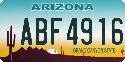AZ license plate ABF4916