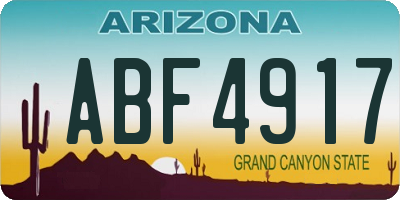 AZ license plate ABF4917