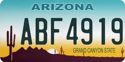 AZ license plate ABF4919