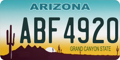 AZ license plate ABF4920