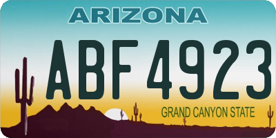 AZ license plate ABF4923