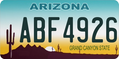 AZ license plate ABF4926