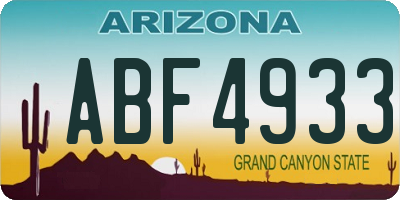 AZ license plate ABF4933