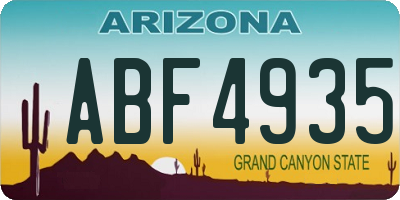 AZ license plate ABF4935
