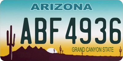 AZ license plate ABF4936