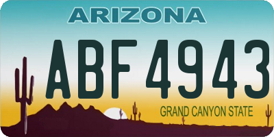 AZ license plate ABF4943