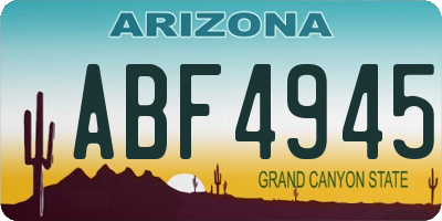 AZ license plate ABF4945