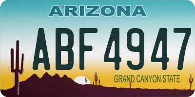 AZ license plate ABF4947