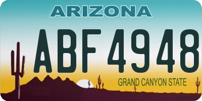 AZ license plate ABF4948