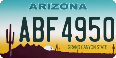 AZ license plate ABF4950