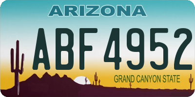 AZ license plate ABF4952