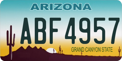AZ license plate ABF4957