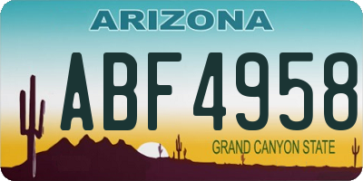 AZ license plate ABF4958
