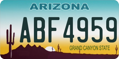 AZ license plate ABF4959