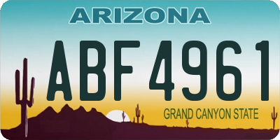 AZ license plate ABF4961