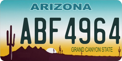 AZ license plate ABF4964