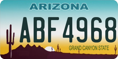 AZ license plate ABF4968