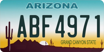 AZ license plate ABF4971