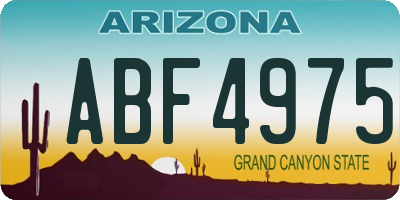 AZ license plate ABF4975