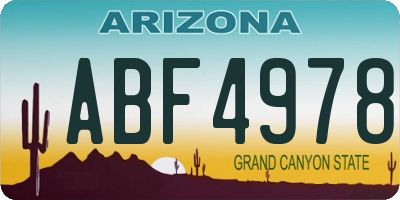 AZ license plate ABF4978