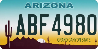 AZ license plate ABF4980