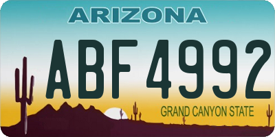 AZ license plate ABF4992