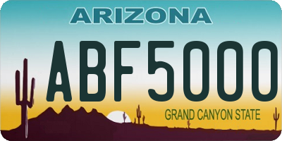 AZ license plate ABF5000