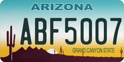 AZ license plate ABF5007