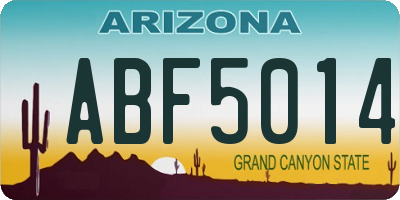 AZ license plate ABF5014
