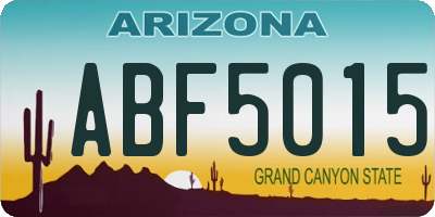 AZ license plate ABF5015
