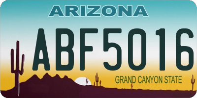 AZ license plate ABF5016