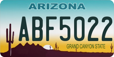 AZ license plate ABF5022