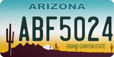 AZ license plate ABF5024